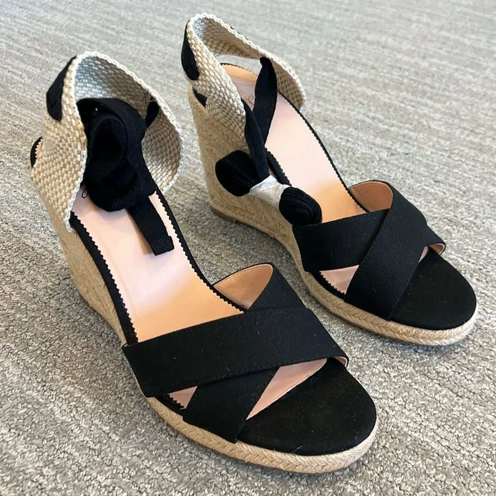 NWT J Crew Lace Up Espadrille Wedges
